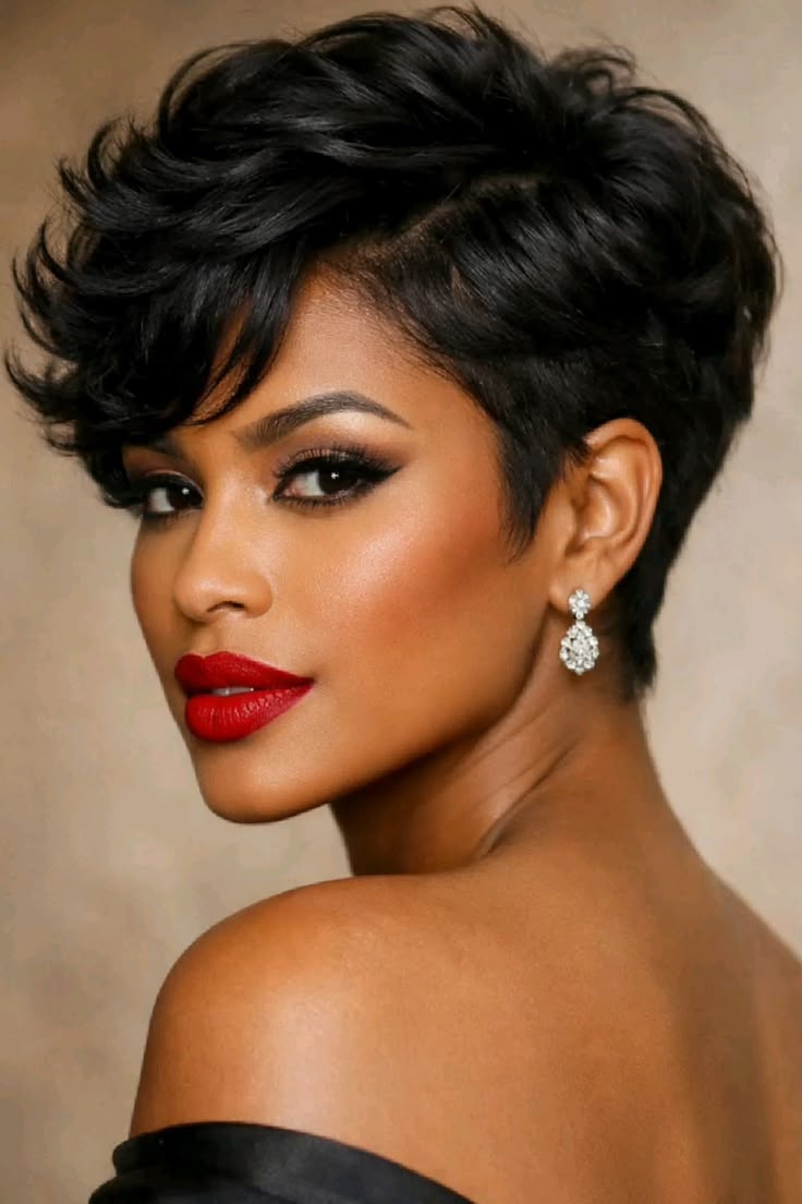 Classic Glam: Bold Red Lip & Winged Liner — Digital Art Print | Lauren Lens