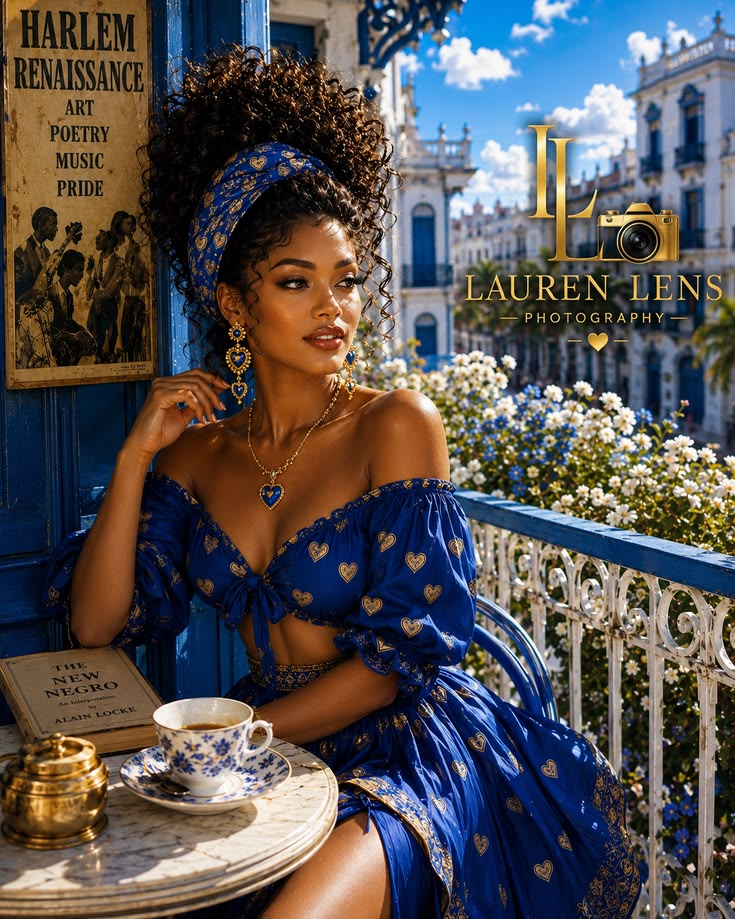 Harlem Renaissance — Art, Poetry, Music & Pride | Blue Heart Balcony Digital Art Print