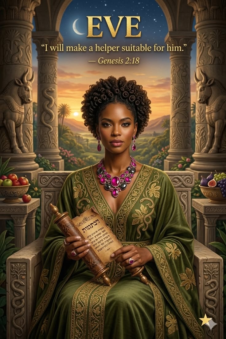 I Will Make a Helper Suitable for Him | Genesis 2:18 Biblical Queen Digital Art Print