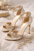 Luxury Bridal Heels: Crystal & Pearl Wedding Shoe Art — Digital Print | Lauren Lens