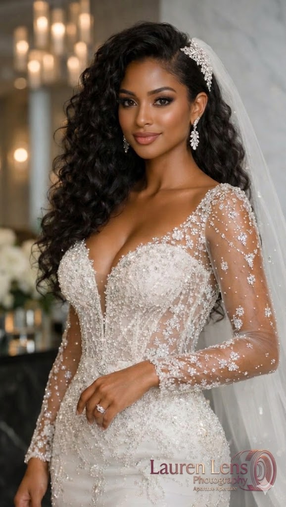Melanin Bride — Elegant Bridal Glam Digital Art Print | Black Bridal Beauty